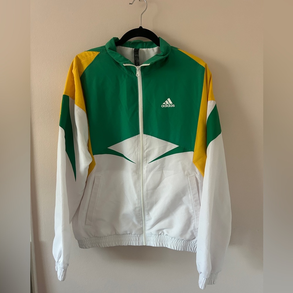 Adidas Woven Colorblock Full-Zip Oversized Track Jacket Men’s S IC3697
